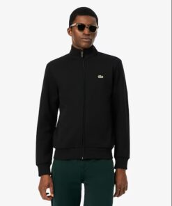Lacoste Zipped Fleece Sweatshirt Black