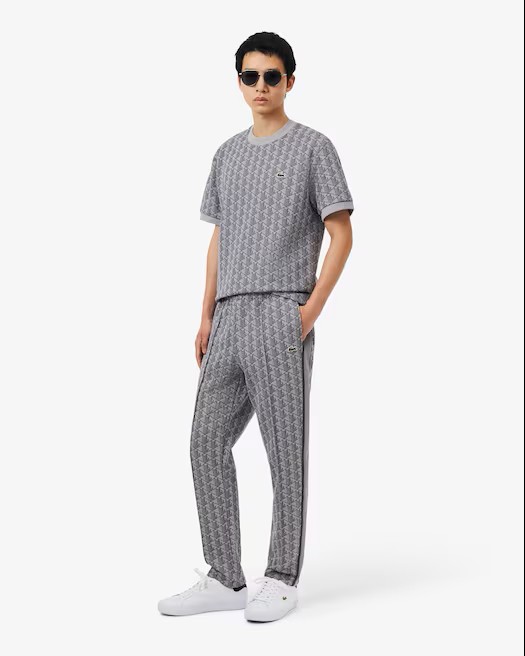 Lacoste Paris Monogram Sweatpants Light Grey / Dark Grey